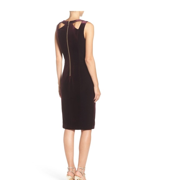 Eliza J Velvet Cutout Sheath Dress in BLACK NWT - Picture 2 of 2